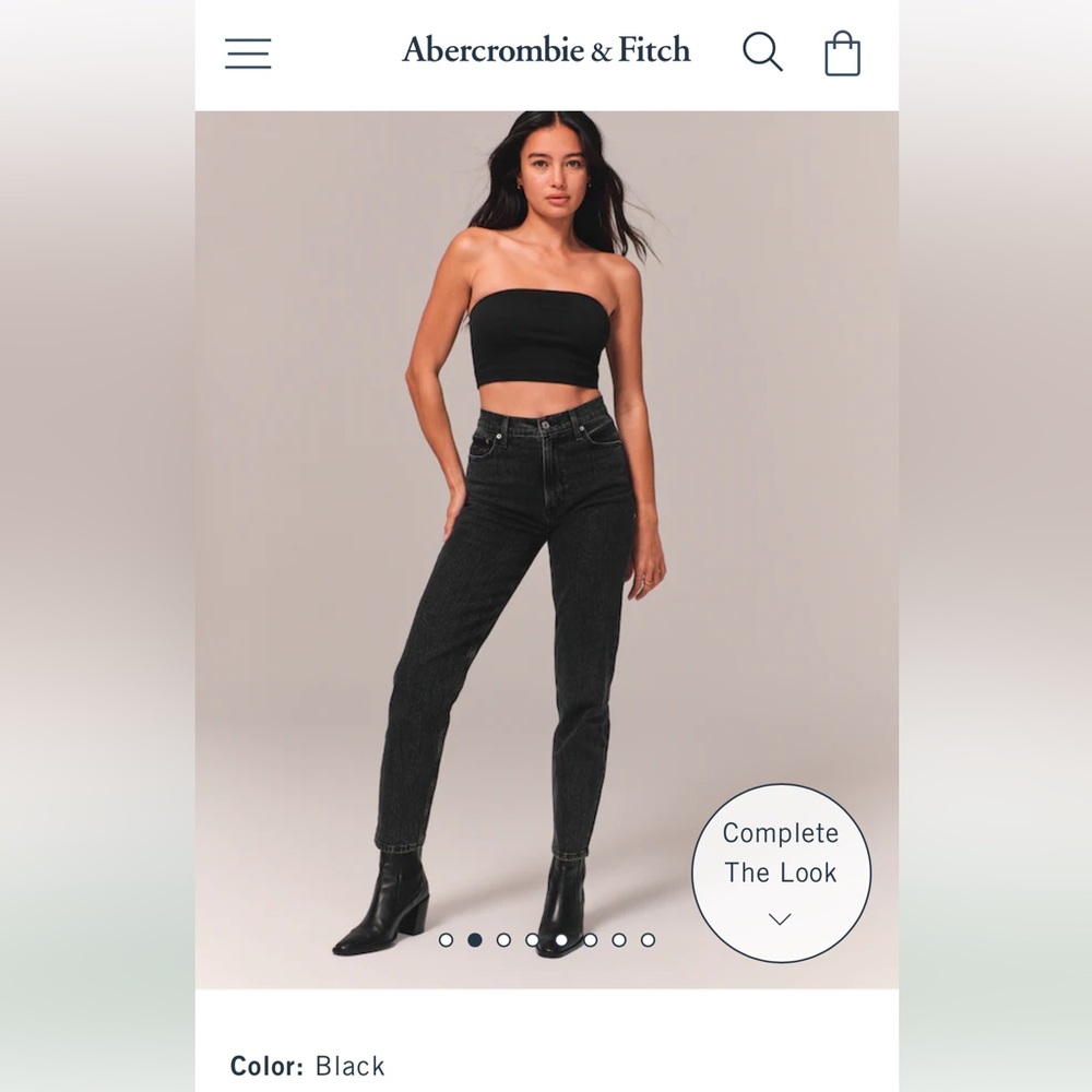 Abercrombie & Fitch High Rise Mom Jeans Curve Love Black 27 / 4R
